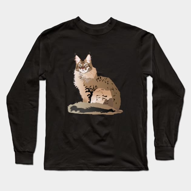 Maine Coon Cat Long Sleeve T-Shirt by NorseTech